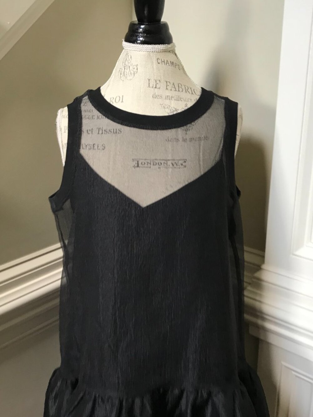 Cynthia Rowley Black Sleeveless Sheer-Panel Mini Dress - Picture 4 of 10